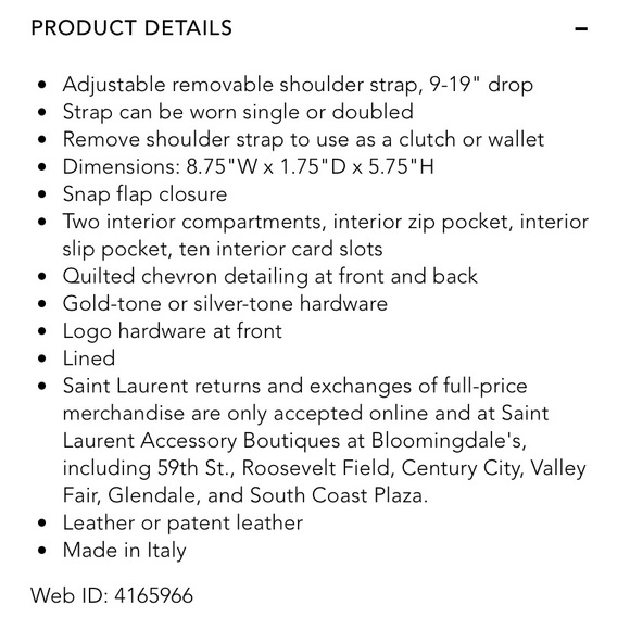 YSL Monogram Quilted Leather Chain Wallet - USED ONCE - Picture 6 of 6